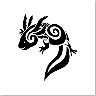 Axolotl Tribal Tattoo Posters and Art